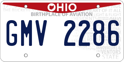 OH license plate GMV2286