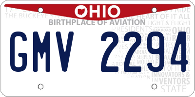 OH license plate GMV2294