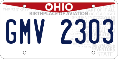 OH license plate GMV2303