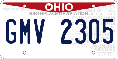 OH license plate GMV2305