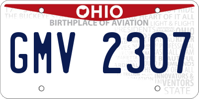 OH license plate GMV2307