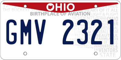 OH license plate GMV2321