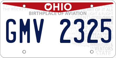 OH license plate GMV2325