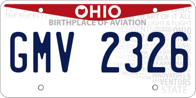 OH license plate GMV2326
