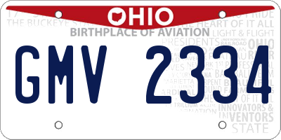 OH license plate GMV2334