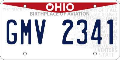 OH license plate GMV2341