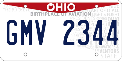 OH license plate GMV2344