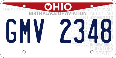 OH license plate GMV2348