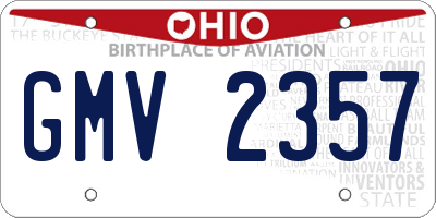 OH license plate GMV2357