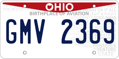 OH license plate GMV2369