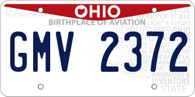 OH license plate GMV2372