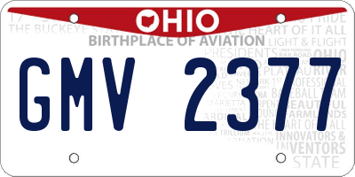 OH license plate GMV2377