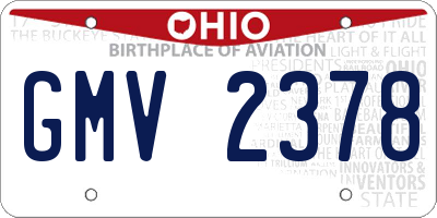 OH license plate GMV2378