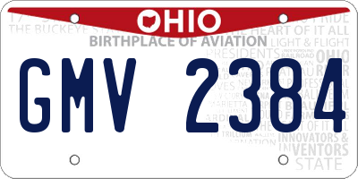 OH license plate GMV2384