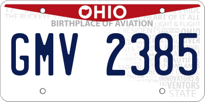 OH license plate GMV2385