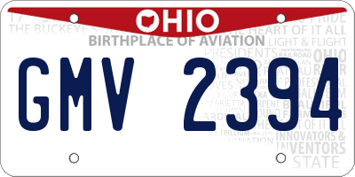 OH license plate GMV2394