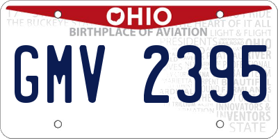 OH license plate GMV2395