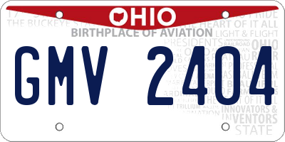 OH license plate GMV2404