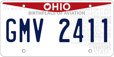 OH license plate GMV2411
