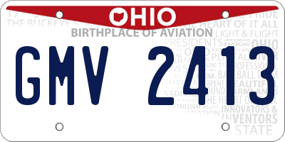 OH license plate GMV2413