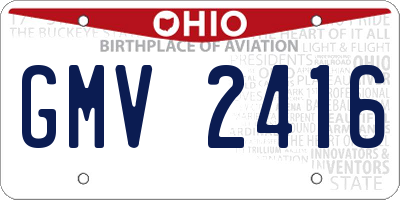 OH license plate GMV2416