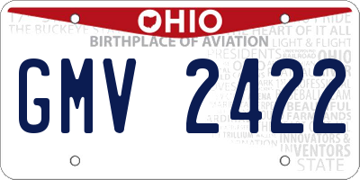 OH license plate GMV2422