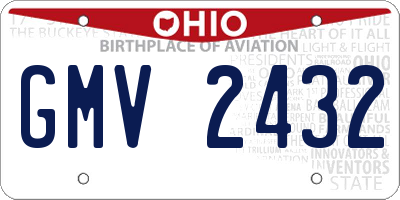 OH license plate GMV2432