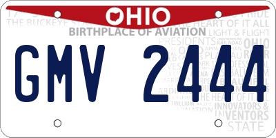 OH license plate GMV2444