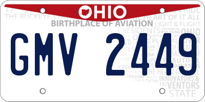 OH license plate GMV2449
