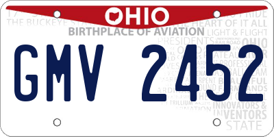 OH license plate GMV2452