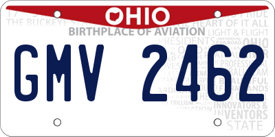 OH license plate GMV2462