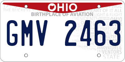 OH license plate GMV2463