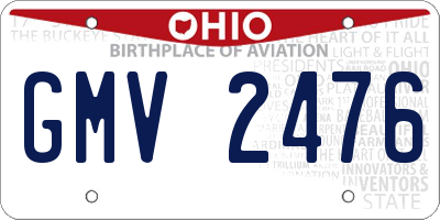 OH license plate GMV2476