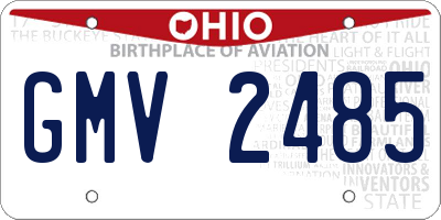 OH license plate GMV2485