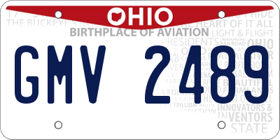 OH license plate GMV2489