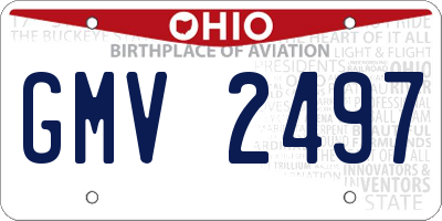 OH license plate GMV2497