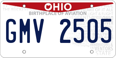 OH license plate GMV2505