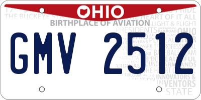 OH license plate GMV2512