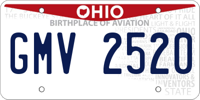 OH license plate GMV2520