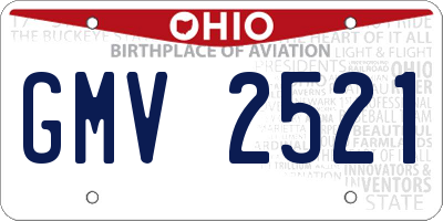 OH license plate GMV2521
