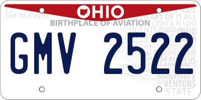 OH license plate GMV2522