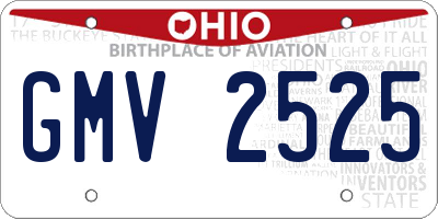OH license plate GMV2525