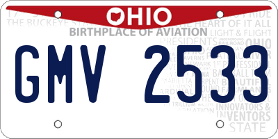 OH license plate GMV2533