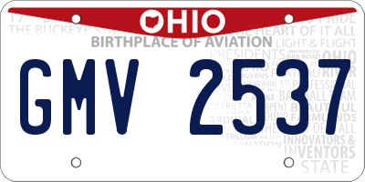 OH license plate GMV2537