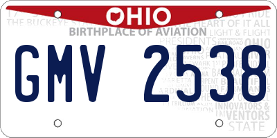 OH license plate GMV2538