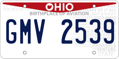 OH license plate GMV2539