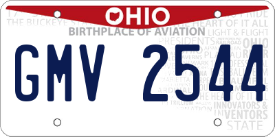 OH license plate GMV2544