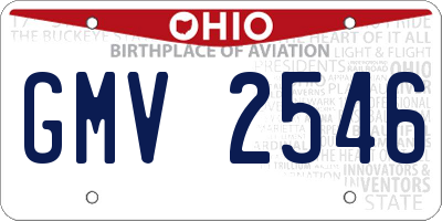OH license plate GMV2546