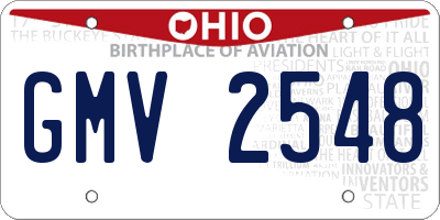 OH license plate GMV2548
