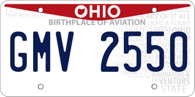 OH license plate GMV2550